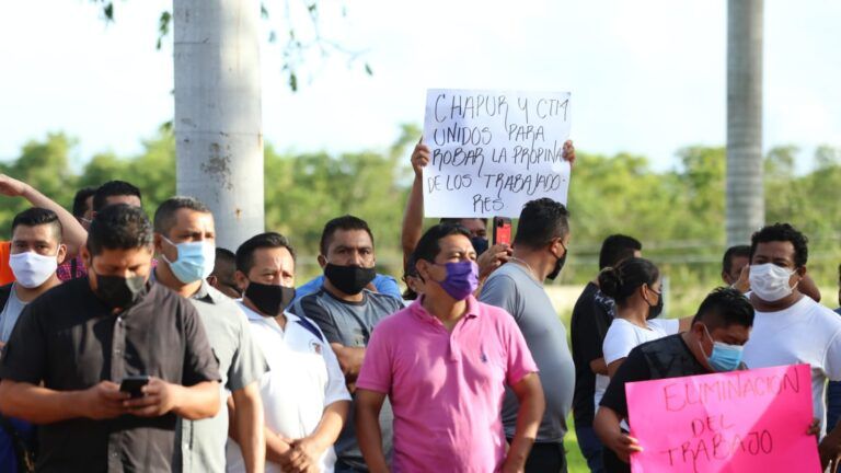 Con manifestación pacífica exigen respeto a la libertad sindical y derechos laborales de trabajadores