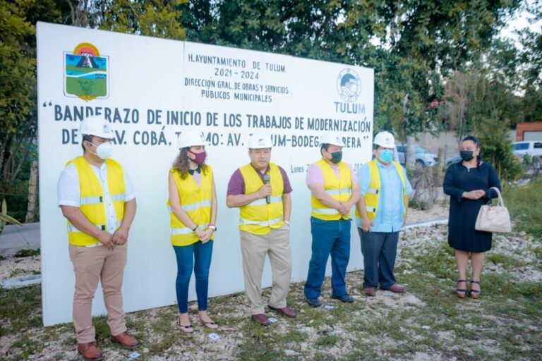 Ayuntamiento de Tulum moderniza la avenida Cobá