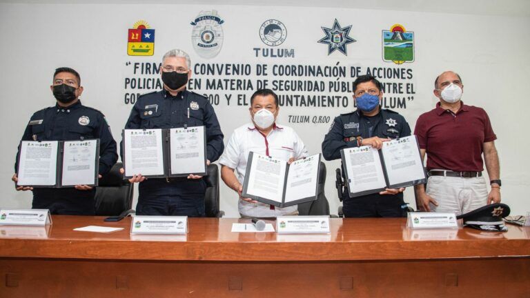 Ayuntamiento de Tulum y SSP firman nuevo Convenio de Coordinación Policial