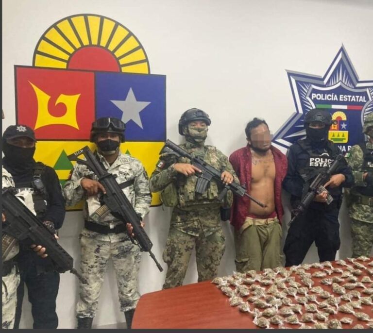 Detienen a presunto narcomenudista con 155 dosis de drogas en Tulum