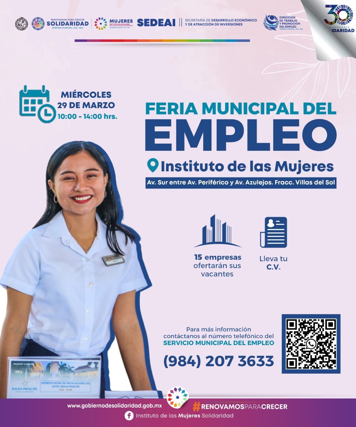 Anuncian feria de empleo para mujeres en Villas del Sol - Revista Puntual