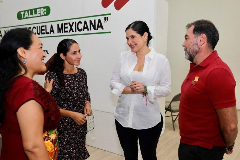 Estefanía Mercado, Elda Xix y Humberto Aldana, aliados de las y los docentes de Playa del Carmen