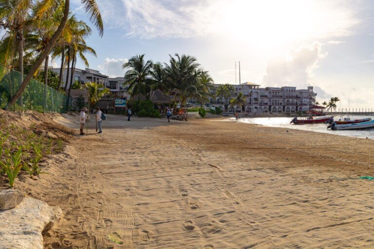 Gobierno de Solidaridad recupera playa “El Recodo” con arena de sargazo