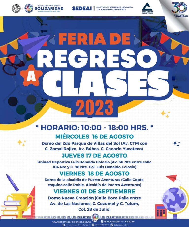 Solidaridad invita a Feria de Regreso a Clases