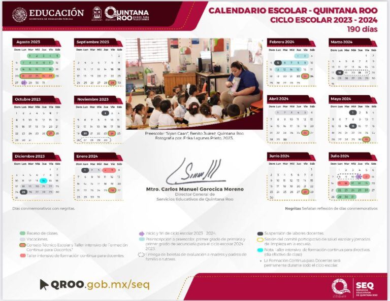 SEQ da a conocer el Calendario Escolar 2023-2024 de educación básica