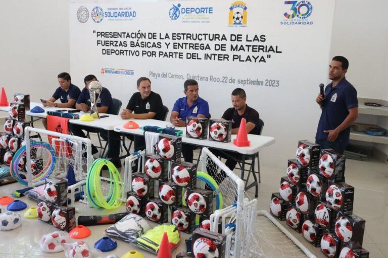 El Inter Playa presenta estructura de sus fuerzas básicas y entrega material deportivo