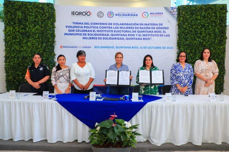 Solidaridad firma convenio con el IEQROO para combatir la violencia política de género