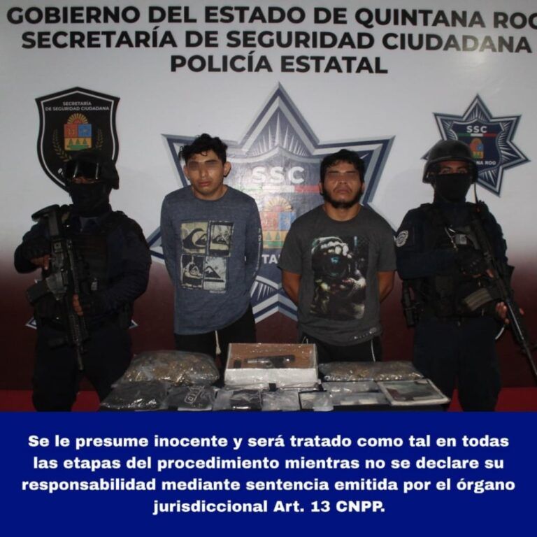 SSC logra el aseguramiento de 5 mil 352 dosis de narcóticos y armamento en Quintana Roo