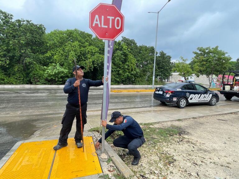 La Secretaría de Seguridad Pública y Tránsito de Solidaridad señaliza avenidas