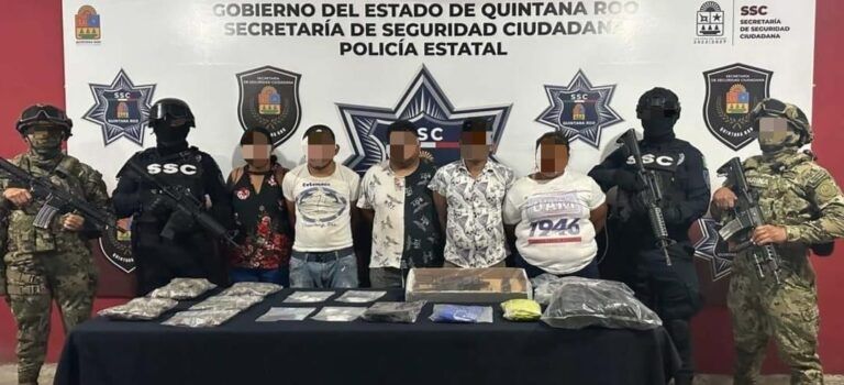 Detienen a 6 con grandes cantidades de droga en Cancún