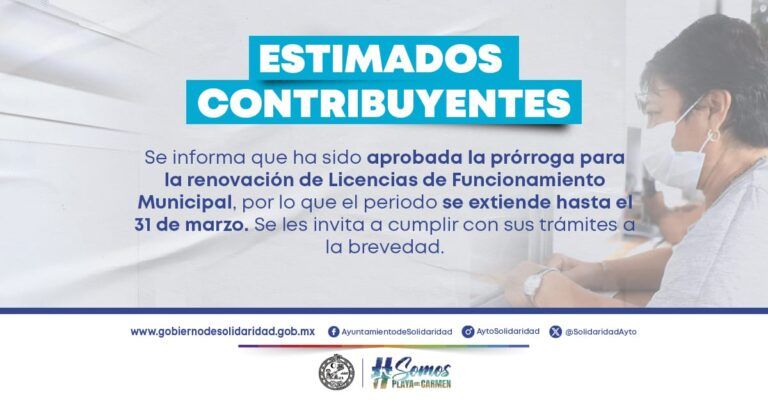 Extienden plazo para renovación de Licencias de Funcionamiento