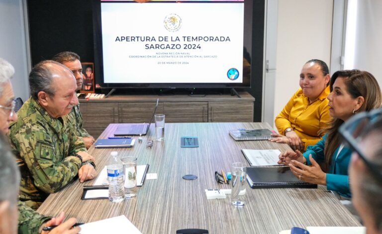 Dan banderazo Gobierno de Quintana Roo y SEMAR a temporada sargazo 2024