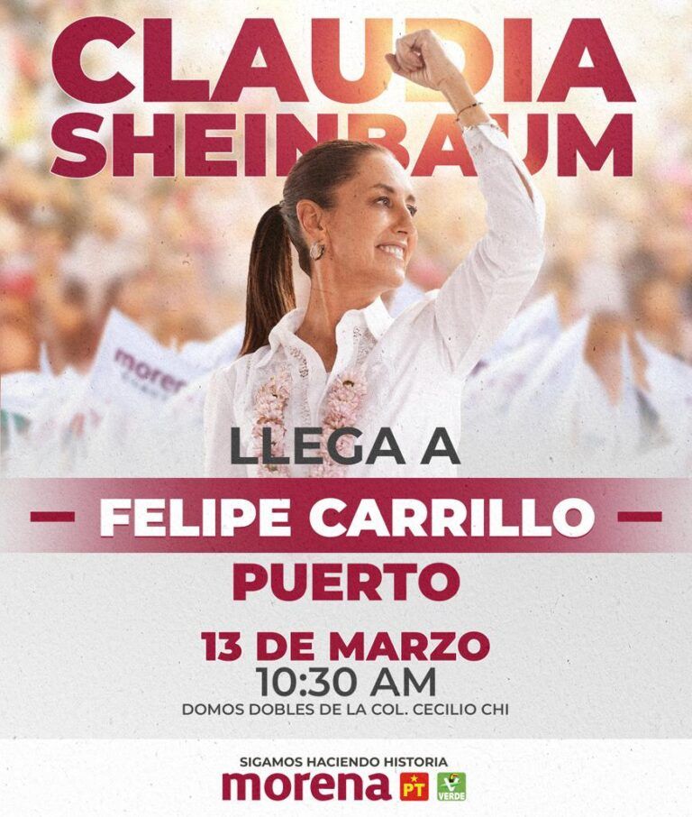 Claudia Sheinbaum visitará Quintana Roo este miércoles