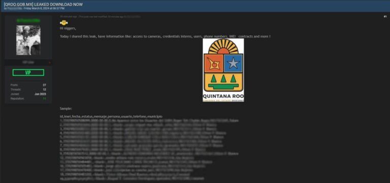 Tras presumible ciberataque, filtran bases de Datos del Gobierno del Estado de Quintana Roo