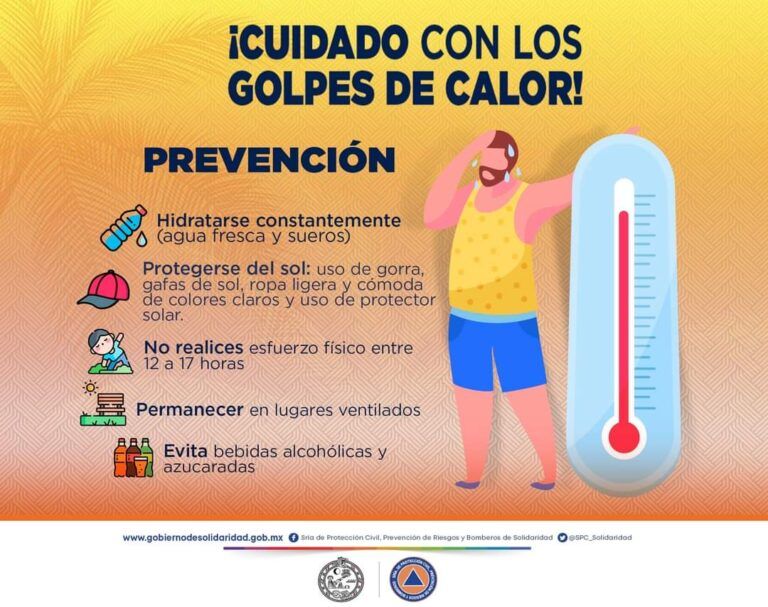 Solidaridad invita a prevenir golpes de calor