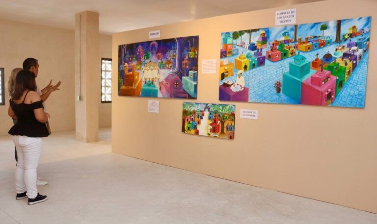 Montan exposición pictórica “Pinceles Mayas” en Puerto Morelos