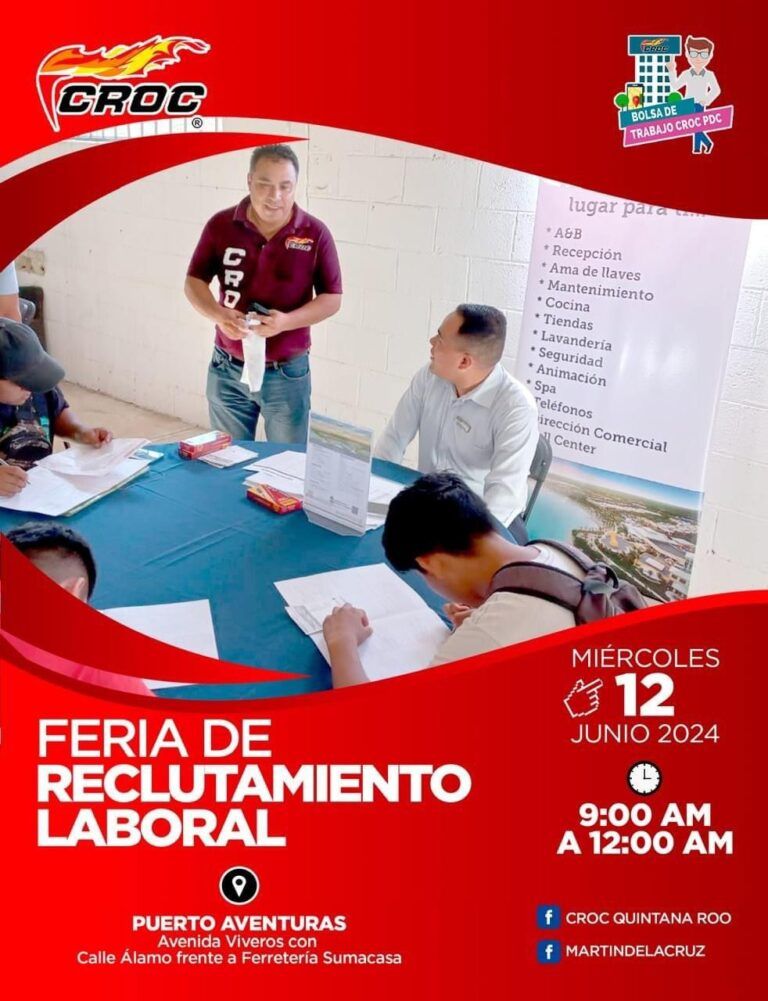 La CROC incentiva y promueve el empleo en Quintana Roo