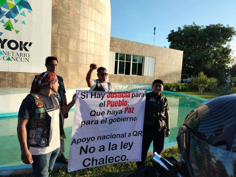 Motociclistas de Cancún vuelven a manifestarse e insisten en su rechazo a la Ley Chaleco