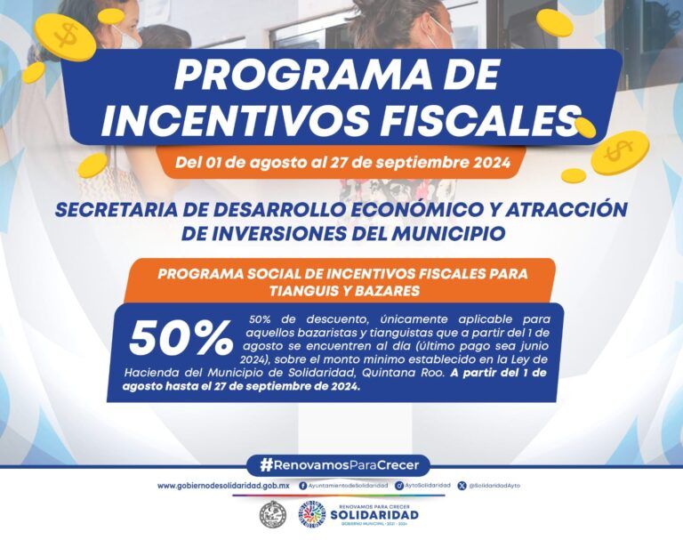 Solidaridad implementa amplio programa de incentivos fiscales