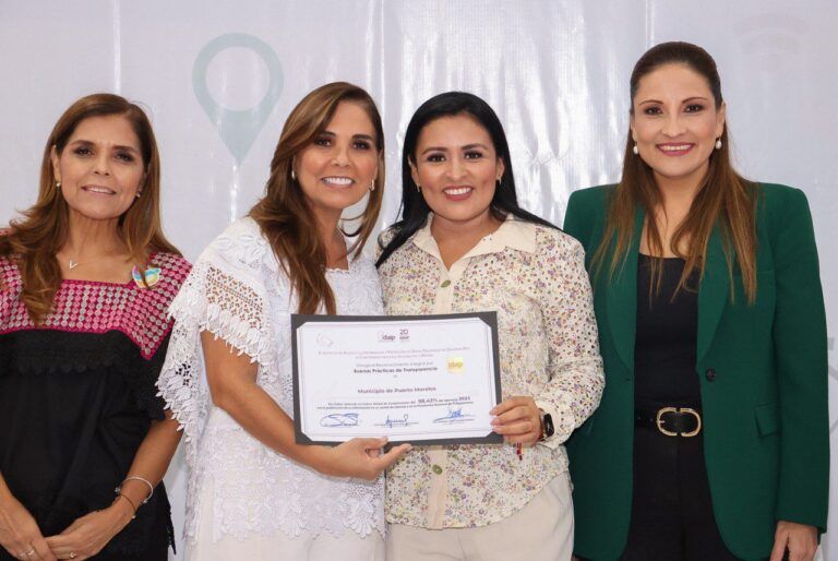 Gobierno de Puerto Morelos recibe reconocimiento por alto cumplimiento de obligaciones de transparencia