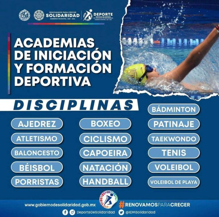 Inician inscripciones para las Academias de Iniciación y Formación Deportiva en Solidaridad