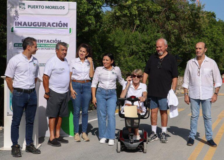 Con pavimentación, el gobierno de Blanca Merari mejora la calidad de vida de Puerto Morelos