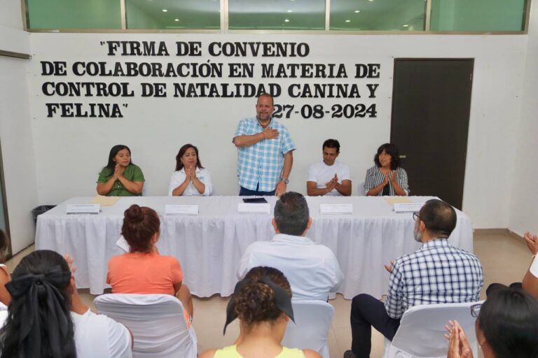 Firman convenio de colaboración para esterilización felina y canina en Puerto Morelos