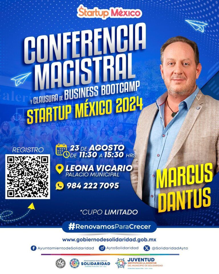 Se invita a la conferencia y clausura del Business Bootcamp Startup México 2024