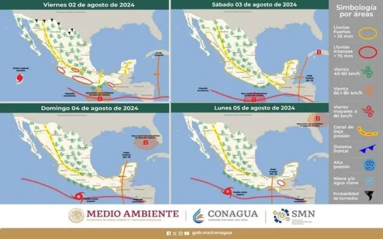 Arreciarán lluvias de viernes a lunes por onda tropical 15 y ciclón Carlotta