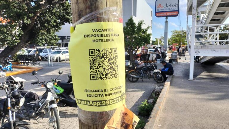 Proliferan anuncios en mobiliario urbano del centro de Cancún, pese a sanciones