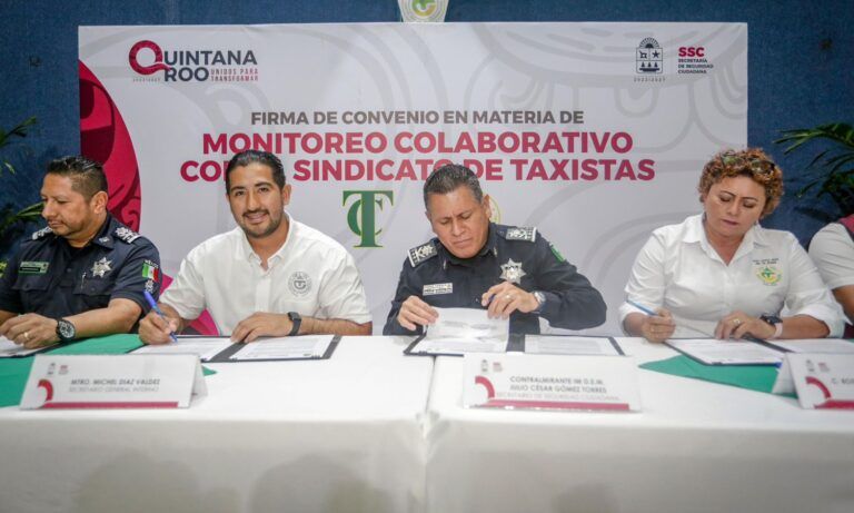 Taxistas de Cancún se conectan al C5; en una alianza estratégica para reforzar la seguridad