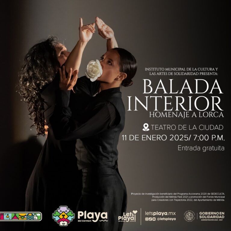 Invitan a “Balada Interior: Homenaje a Lorca” en el Teatro de la Ciudad de Playa del Carmen