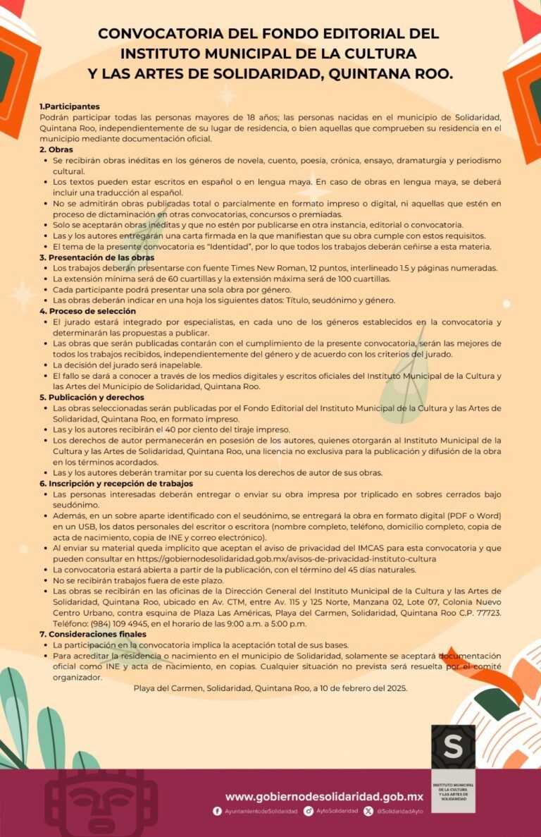 Convoca IMCAS a escritores a participar en diversos géneros literarios sobre el tema “Identidad”