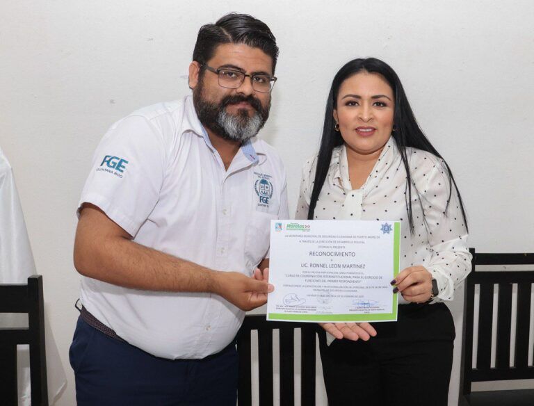 Reconoce Blanca Merari el esfuerzo de policías de Puerto Morelos y llama a continuar su profesionalización