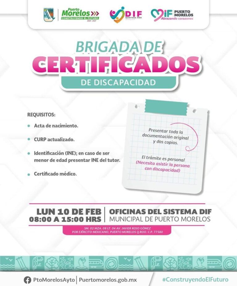 Realizarán este lunes brigada de Certificados de Discapacidad