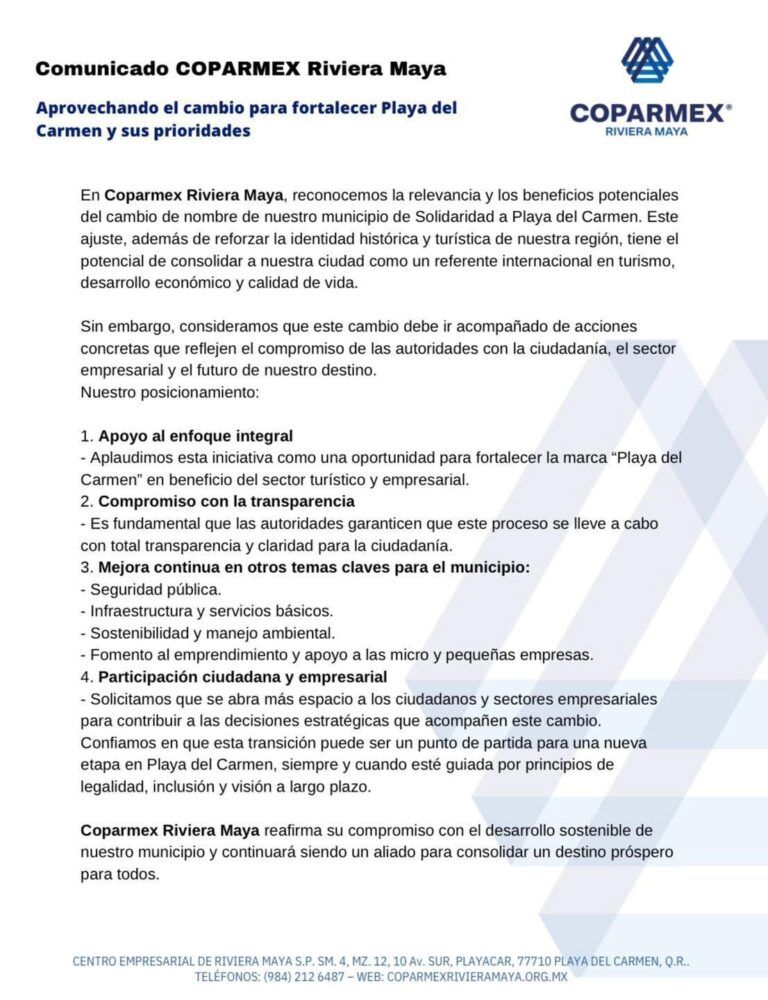 Cámaras empresariales se declaran a favor del cambio de nombre de Solidaridad