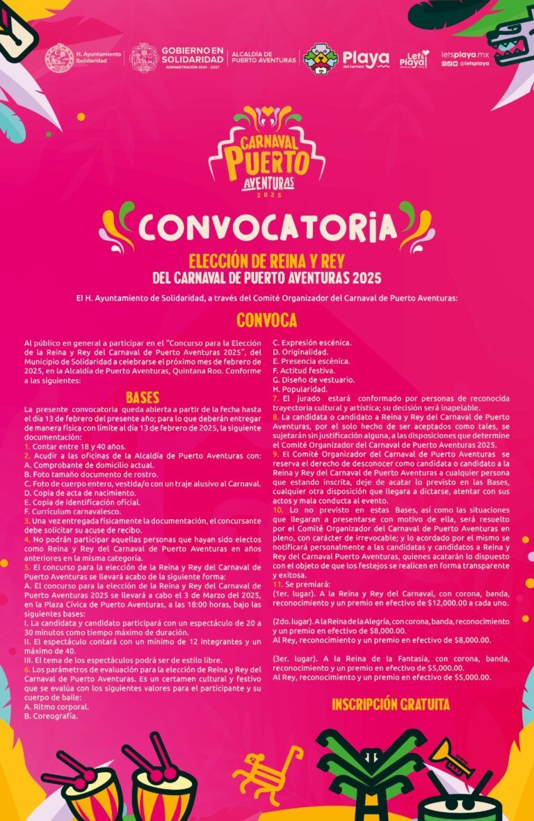 Convocan a participar en Carnaval de Playa del Carmen, “Caribe Neón”