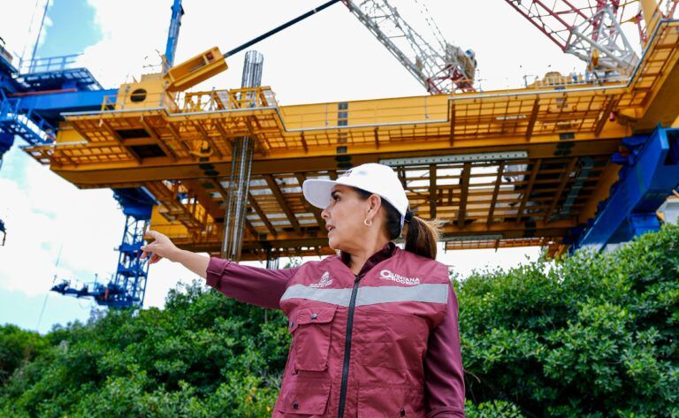 Construcción del Puente Nichupté utiliza tecnología única en México: Mara Lezama